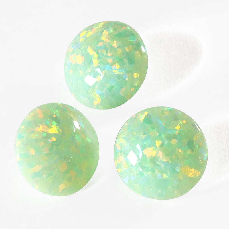 Artificial opal round mint green