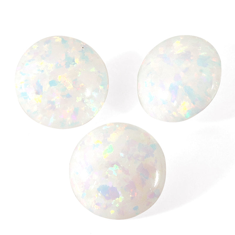 Artificial Opal (KYOTO OPAL) Round Snow White