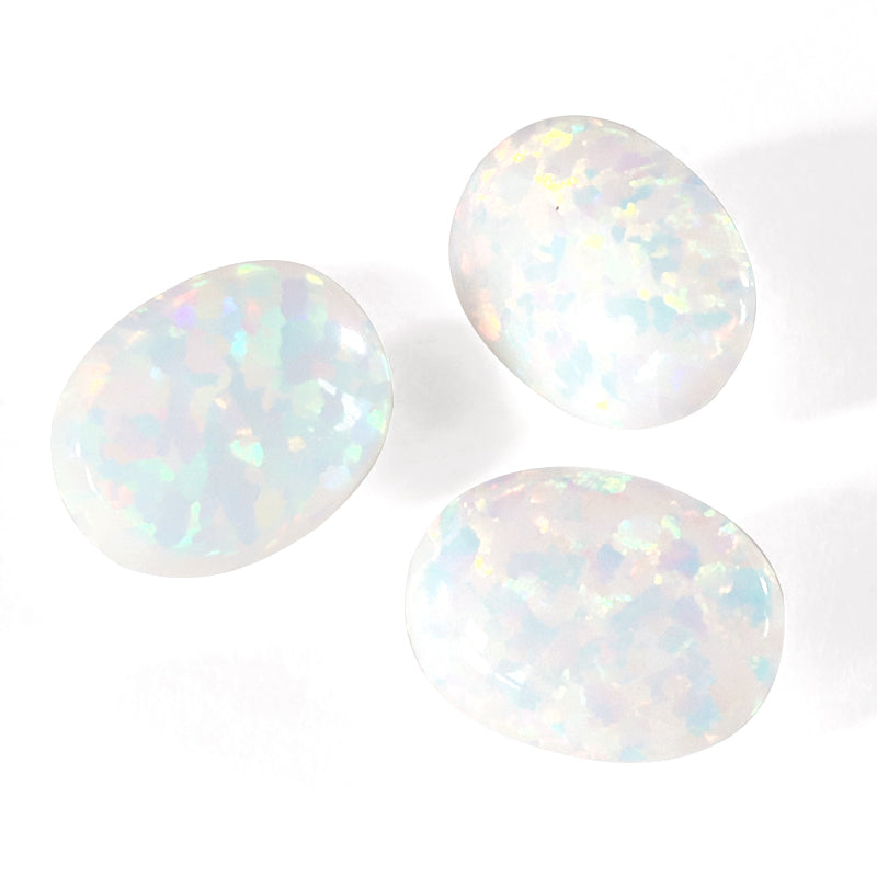 Artificial opal (KYOTO OPAL) Oval Snow White