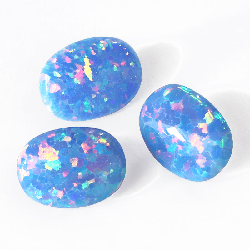 人工オパール(KYOTO OPAL)　オーバル　シアン