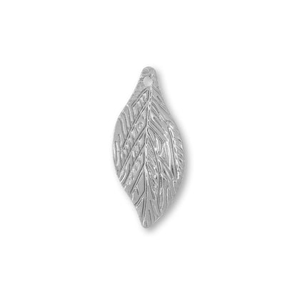 Metal Parts Leaf Ichiyo 1 Hole Rhodium Color