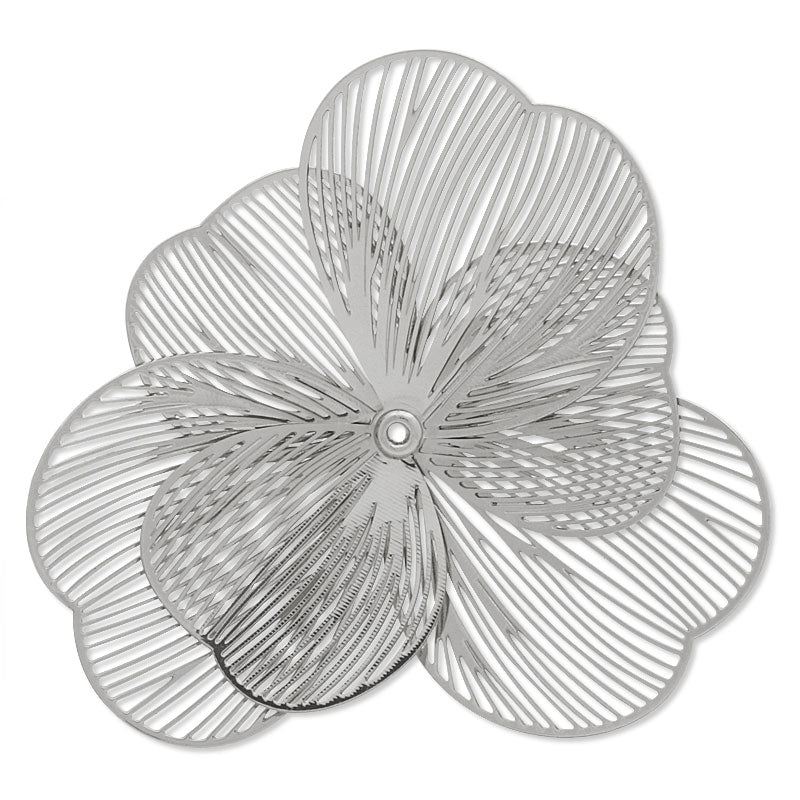 Metal flower No.31 rhodium color