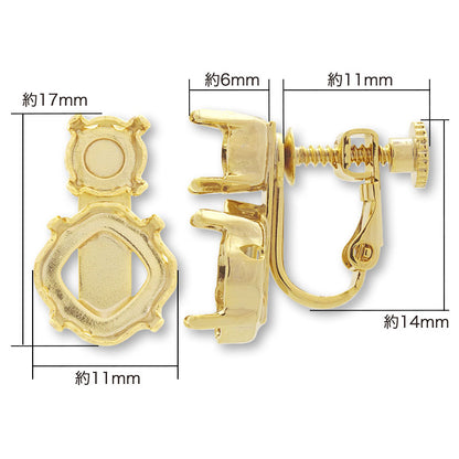 Earring empty frame 1 gold