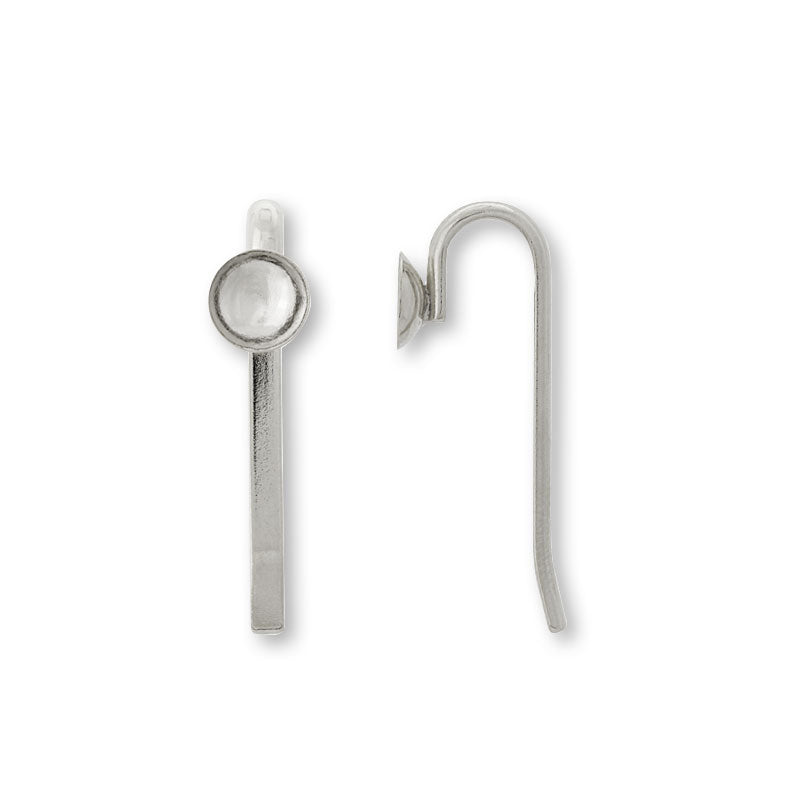 Pony Hook Owan round ball 8-14mm rhodium color