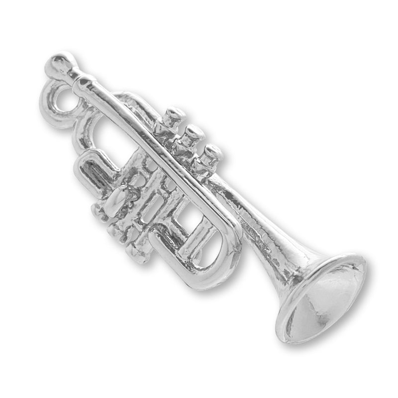 Charm trumpet rhodium color