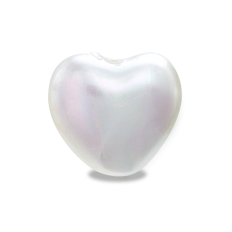 Resin pearl heart vertical hole White AB