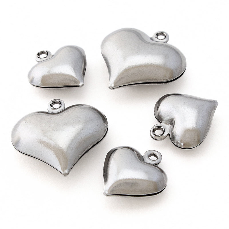 Stainless steel charm heart 2 fabric (SUS304)