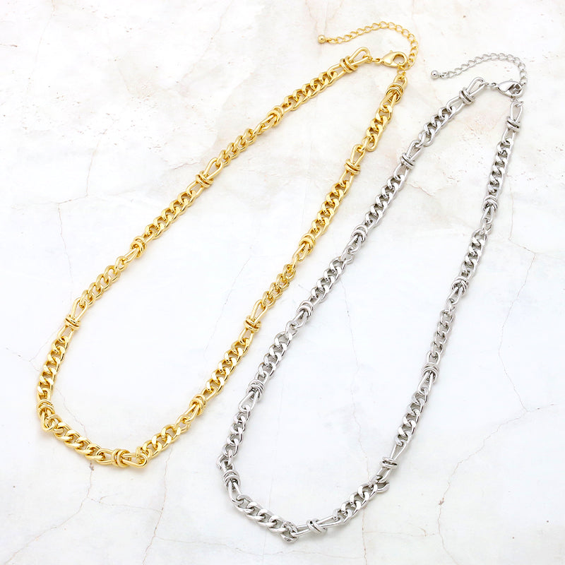 Chain Necklace K-426 (with adjuster) Rhodium color