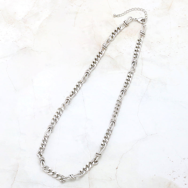 Chain Necklace K-426 (with adjuster) Rhodium color