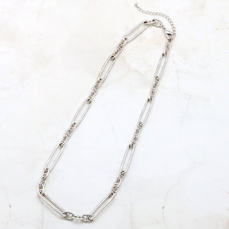 Chain Necklace K-427 (with adjuster) Rhodium color