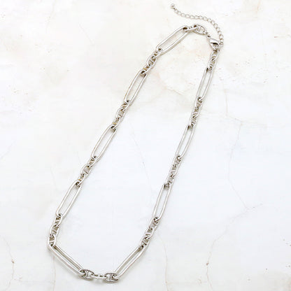 Chain Necklace K-427 (with adjuster) Rhodium color