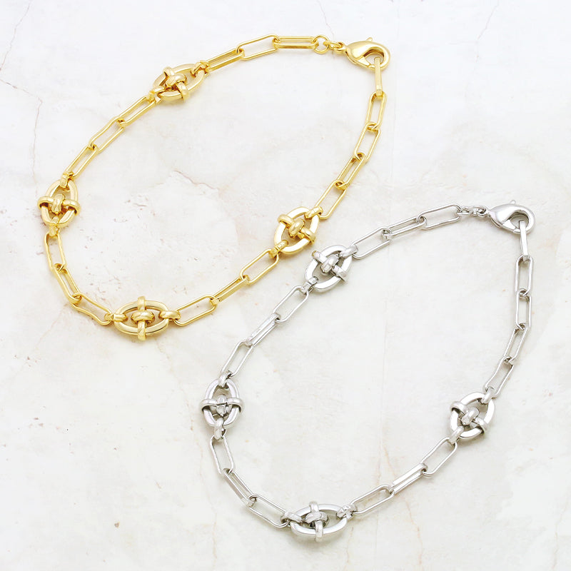 Chain bracelet K-429 Rhodium color