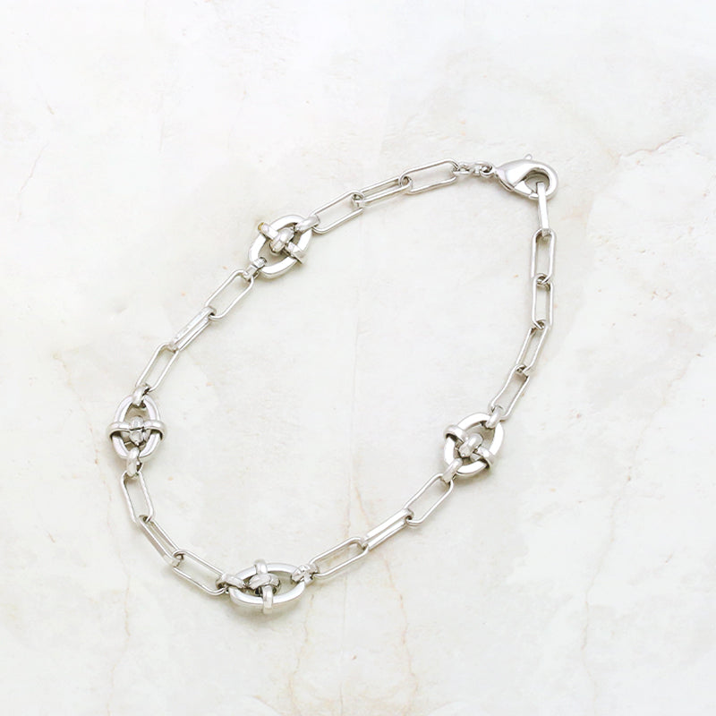 Chain bracelet K-429 Rhodium color