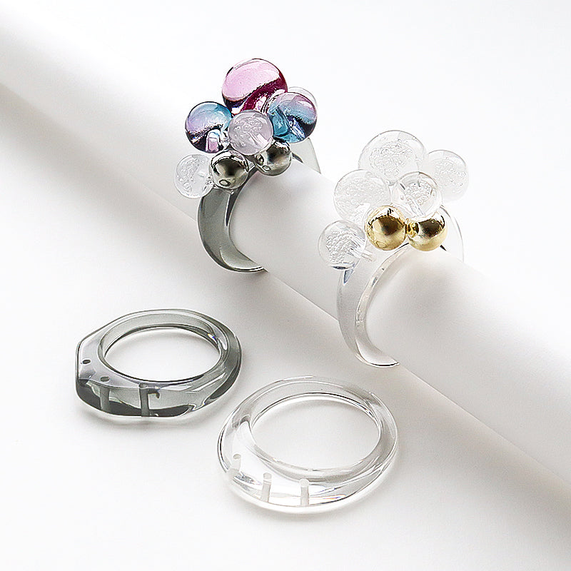 リング台 樹脂 変形 3穴 クリアグレー – 貴和製作所オンラインストア