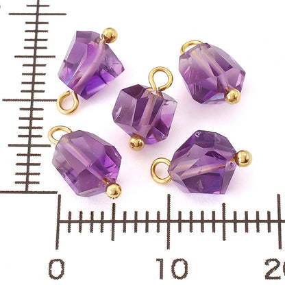 Natural stone tumble cut charm amethyst