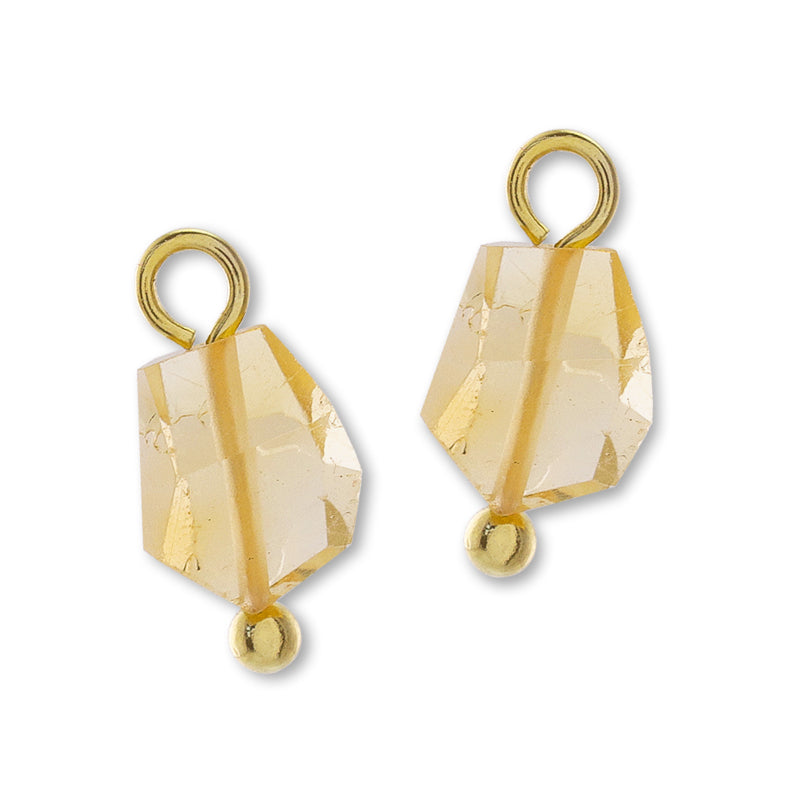 Natural stone tumble cut charm citrine