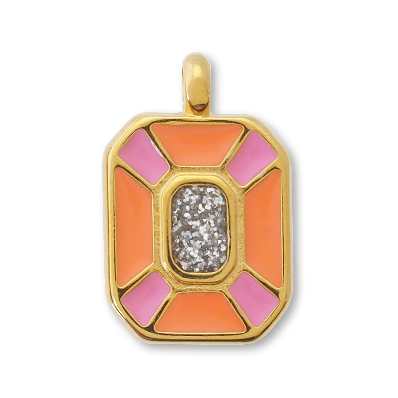 Greek Charm Octagon Coral Orange/G