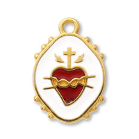 Greek Charm Sacred Heart White/G