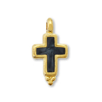 Greek Charm Cross No.1 Black Marble/G