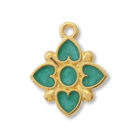 Greek Charm Heart No. 2 Green Marble/G