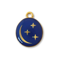 Greek Charm Moon Round Navy/G