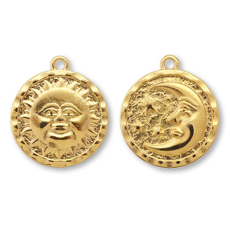 Greek Charm Sun and Moon Gold