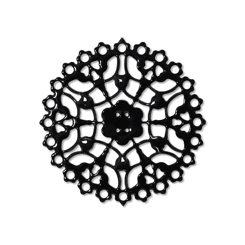 Italian Filigree parts approx. 22mm black