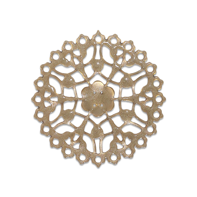 Italian filigree parts approx. 22mm glitter beige