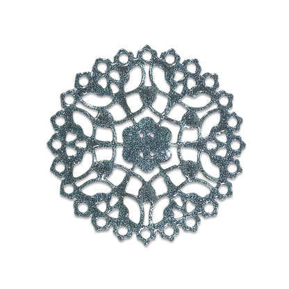 Italian filigree parts approx. 22mm glitter blue