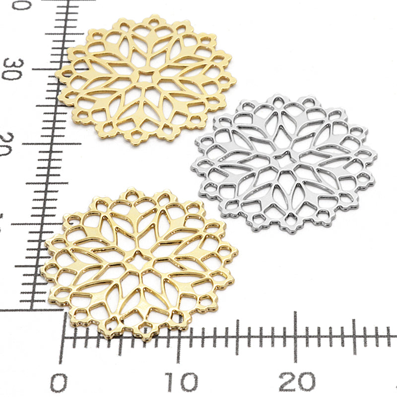 Etched parts Skashi Round 1 Rhodium Color