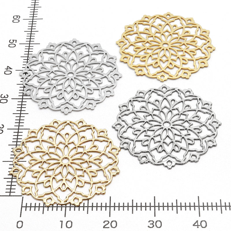 Etched parts Skashi Round 2 Rhodium Color