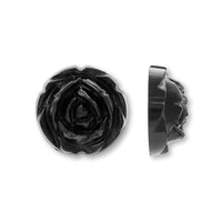 Acrylic Made in Germany Cabochon Rose Black