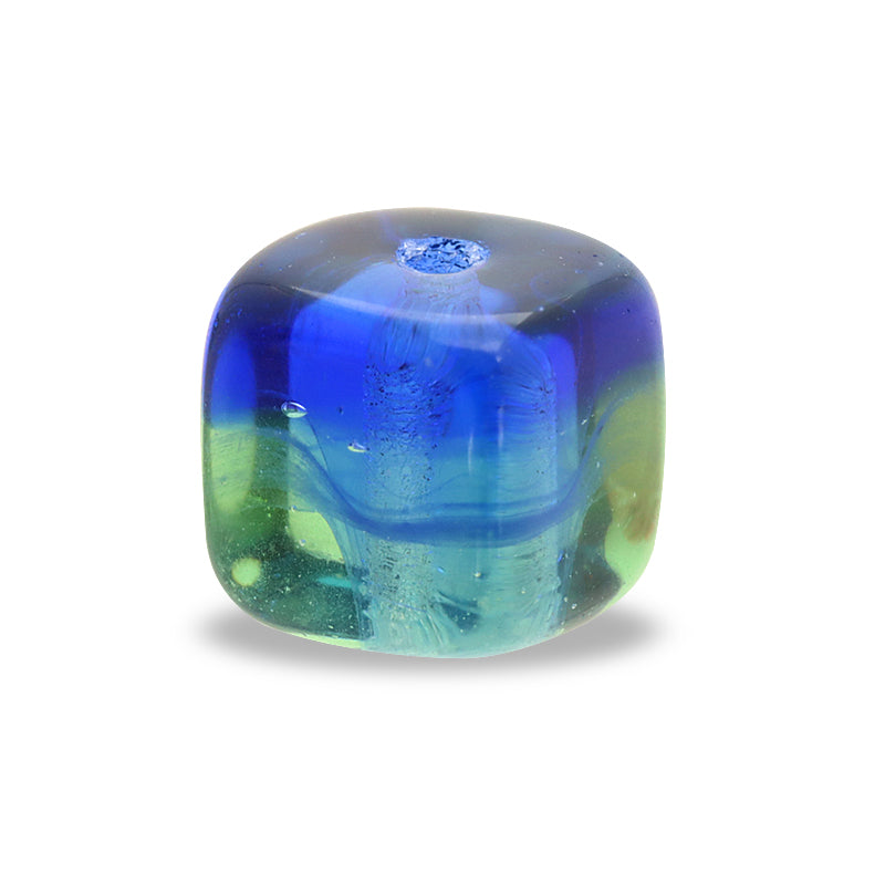 Czech Cube Mixed Peridot Blue