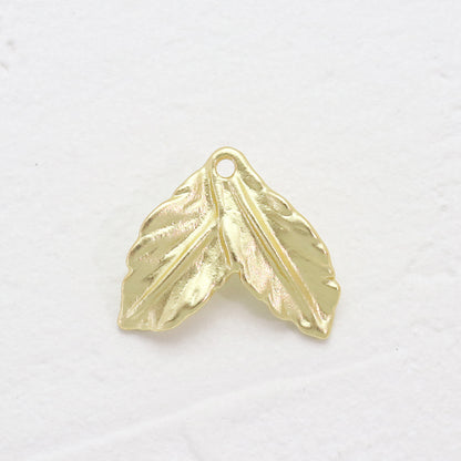 Spanish charm Double leaf backing matte gold