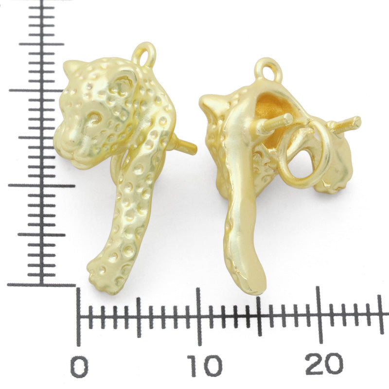 Spanish charm Panther with 1-can back, matte gold