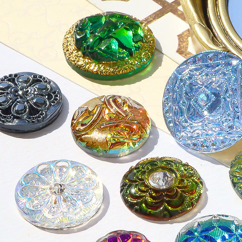 German glass cabochon Round 14 Volcano/G