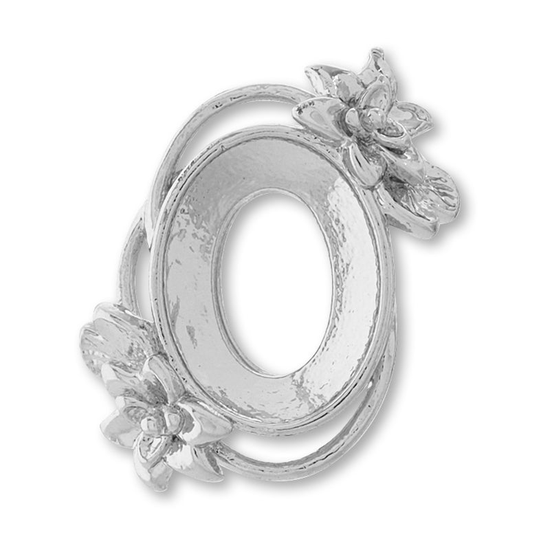 BezelCharm Water Lilies Rhodium Color