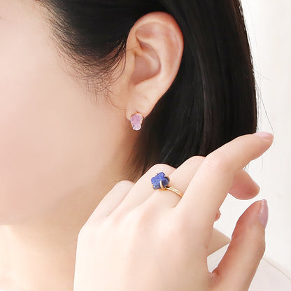 Stainless steel post hug earrings gold