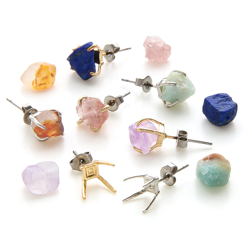 Stainless steel post hug earrings gold