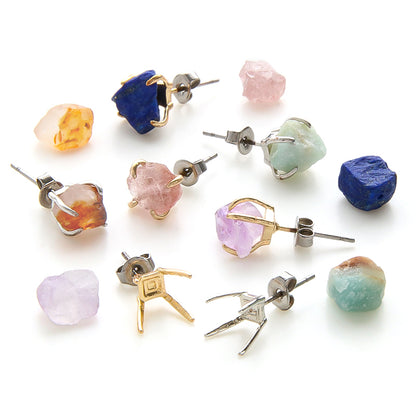 Stainless steel post hug earrings gold