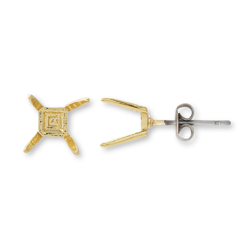 Stainless steel post hug earrings gold