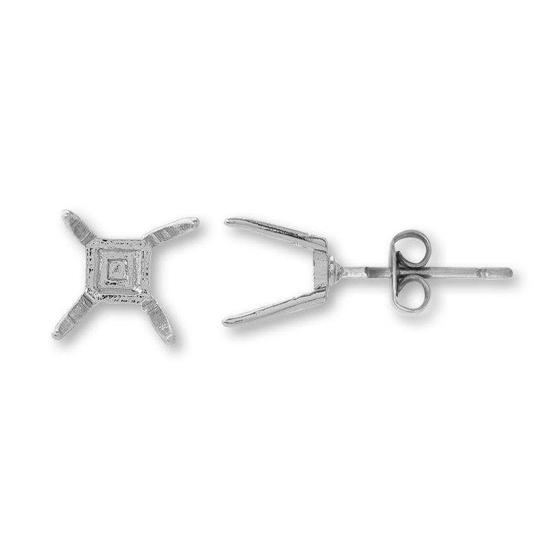 Stainless steel post hug earrings rhodium color
