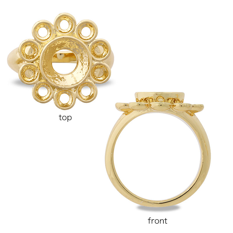 リング台 ストーン巻石座付 ＃1088　ゴールド