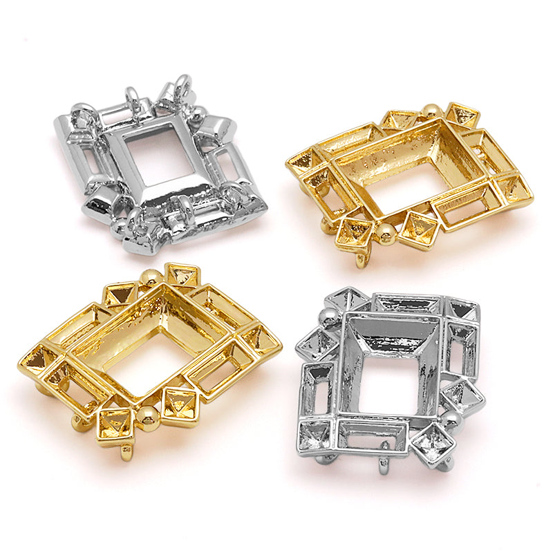 石座チャーム1　ロジウムカラー