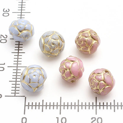 チェコ ラウンドローズ　シルクLt.ブルー/G