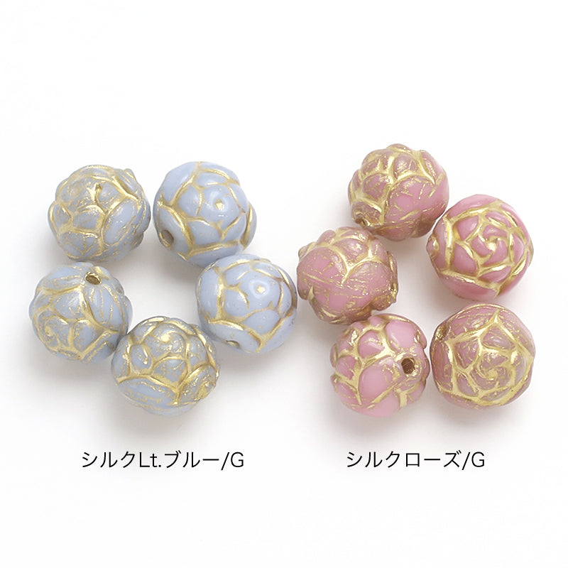 チェコ ラウンドローズ　シルクLt.ブルー/G