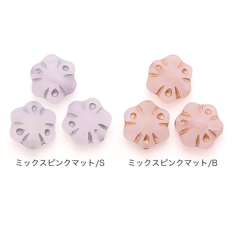チェコ パフフラワー　ミックスピンクマット/B