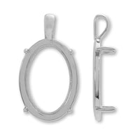 バチカン付石座 カボションオーバル　ロジウムカラー