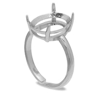 ring stand BezelOval #4120 Rhodium color