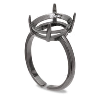 リング台 石座付オーバル ＃4120　ブラック